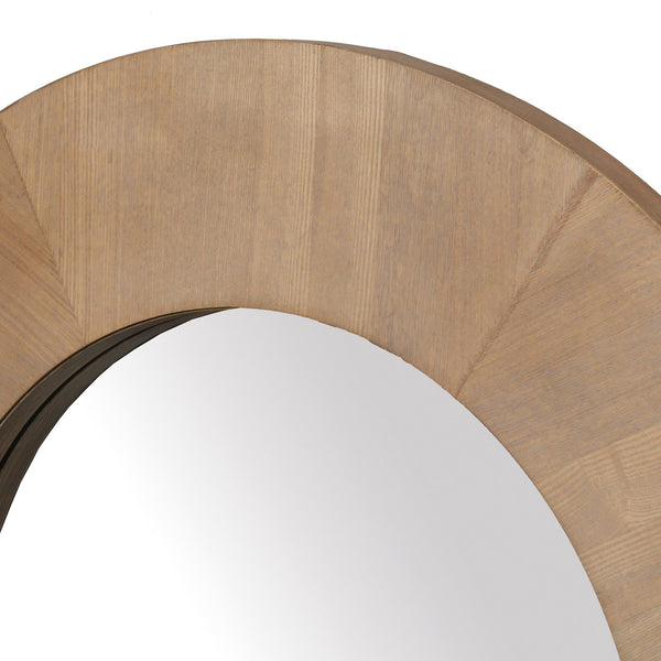 Safavieh Netta Round Wood Mirror - Elegant Home Decor Accent For Entryways, Living Rooms, And Bedrooms Natural 4% Metal,26% Mirror,44% Cork Veneer,26% Manufactured Wood Cmi4002a