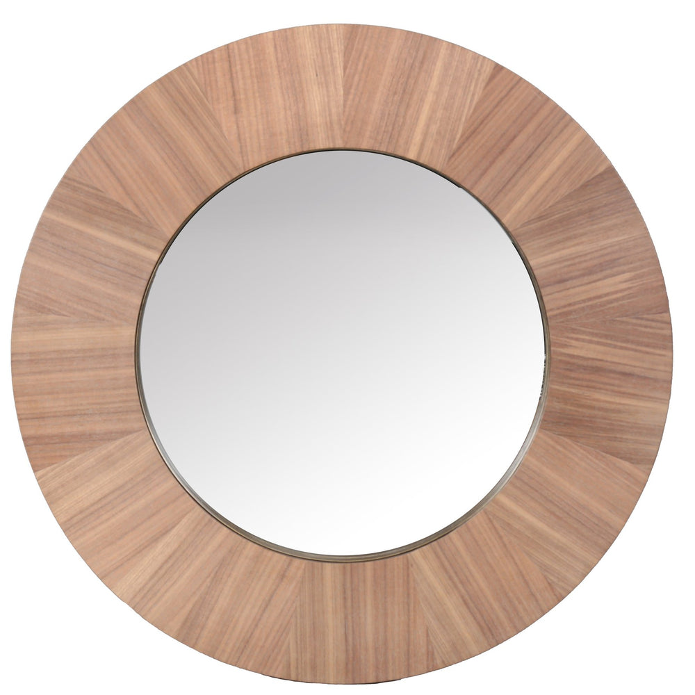 Safavieh Netta Round Wood Mirror - Elegant Home Decor Accent For Entryways, Living Rooms, And Bedrooms Walnut 4% Metal,26% Mirror,44% Cork Veneer,26% Manufactured Wood Cmi4002b