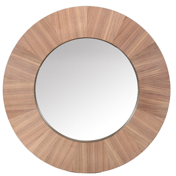 Safavieh Netta Round Wood Mirror - Elegant Home Decor Accent For Entryways, Living Rooms, And Bedrooms Walnut 4% Metal,26% Mirror,44% Cork Veneer,26% Manufactured Wood Cmi4002b