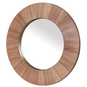 Safavieh Netta Round Wood Mirror - Elegant Home Decor Accent For Entryways, Living Rooms, And Bedrooms Walnut 4% Metal,26% Mirror,44% Cork Veneer,26% Manufactured Wood Cmi4002b