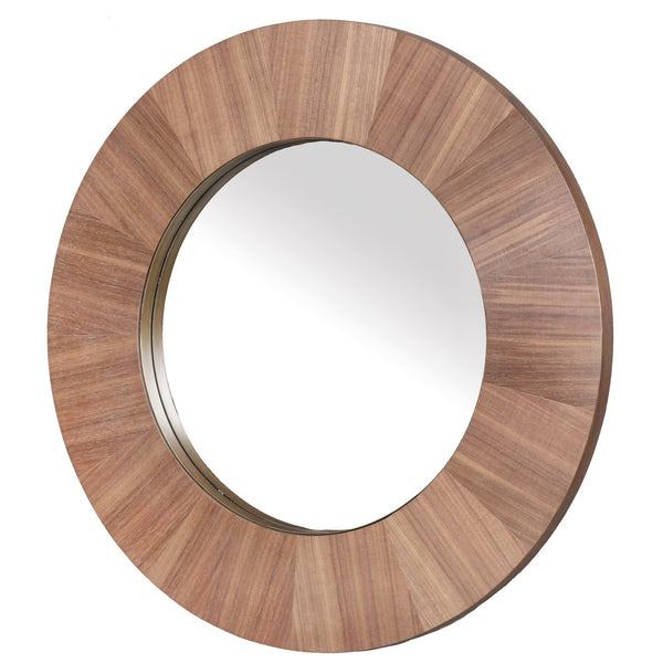 Safavieh Netta Round Wood Mirror - Elegant Home Decor Accent For Entryways, Living Rooms, And Bedrooms Walnut 4% Metal,26% Mirror,44% Cork Veneer,26% Manufactured Wood Cmi4002b