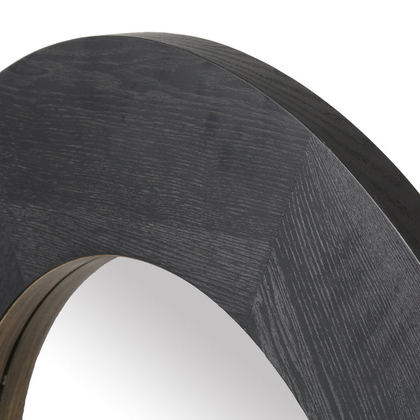 Safavieh Netta Round Wood Mirror - Elegant Home Decor Accent For Entryways, Living Rooms, And Bedrooms Black 4% Metal,26% Mirror,44% Cork Veneer,26% Manufactured Wood Cmi4002c