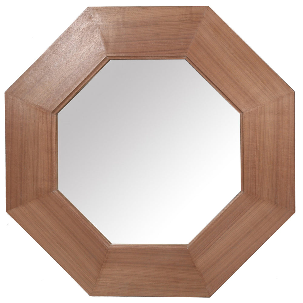 Safavieh Lacarlo Octagonal Wood Mirror - Elevate Your Space With Timeless Elegance And Organic Charm Walnut 2% Metal,26% Mirror,35% Cork Veneer,37% Manufactured Wood Cmi4003b