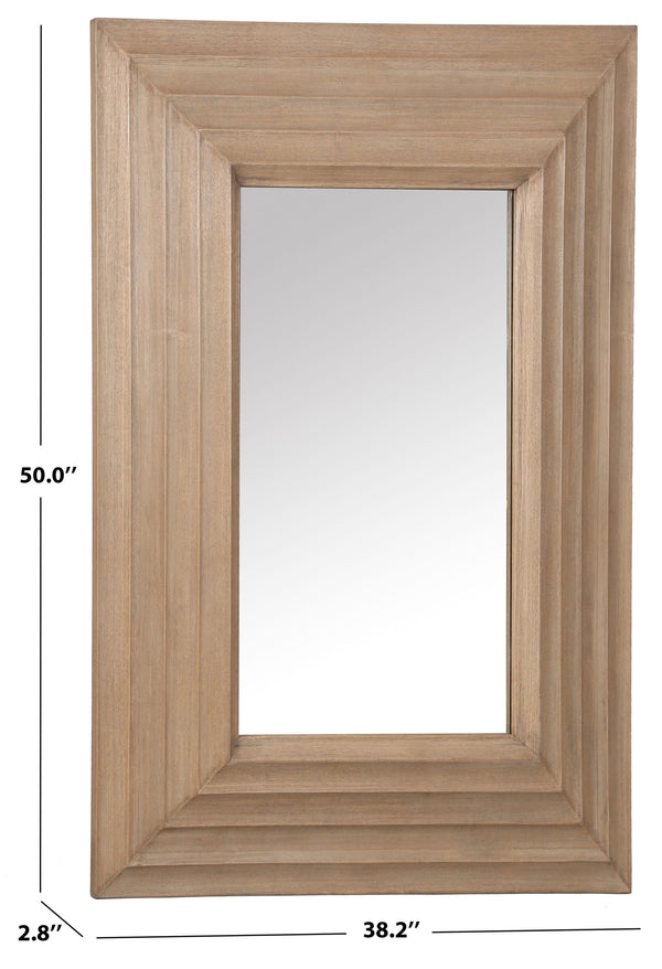 Safavieh Jilianna Rectangle Wood Mirror - Enhance Your Space With Rustic Charm And Modern Sophistication Natural 2% Metal,40% Mirror,46% Wood,12% Manufactured Wood Cmi4005a