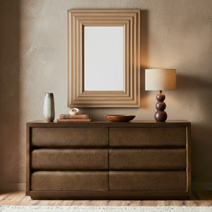 Safavieh JILIANNA Rectangle Wood Mirror - Modern Minimalist Design for Entryways, Living Rooms & Bedrooms Natural CMI4005A