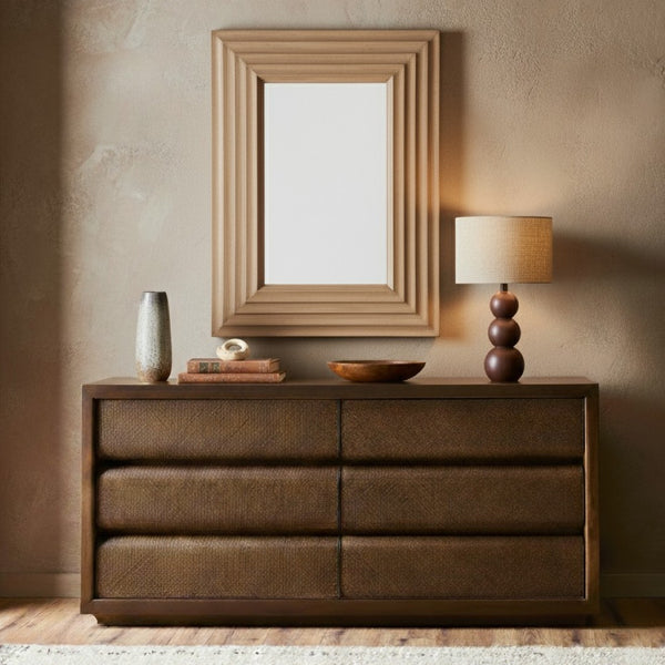Safavieh JILIANNA Rectangle Wood Mirror - Modern Minimalist Design for Entryways, Living Rooms & Bedrooms Natural CMI4005A