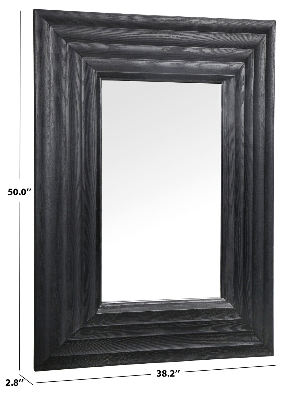 Safavieh JILIANNA Rectangle Wood Mirror - Modern Minimalist Design for Entryways, Living Rooms & Bedrooms Black CMI4005C