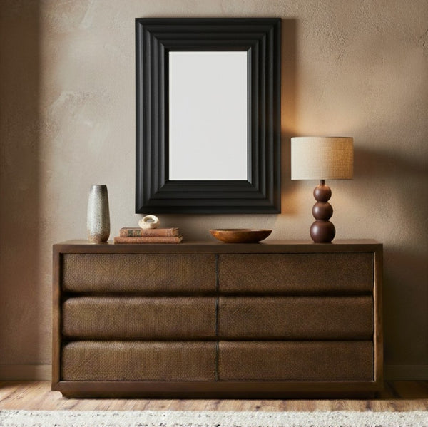 Safavieh JILIANNA Rectangle Wood Mirror - Modern Minimalist Design for Entryways, Living Rooms & Bedrooms Black CMI4005C