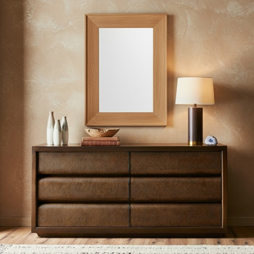 Safavieh INGALL Wood Mirror in Natural Finish - Elegant, Versatile Home Decor for Entryways and Bedrooms CMI4006A