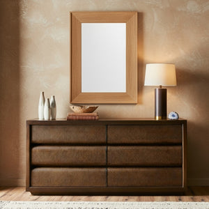 Safavieh INGALL Wood Mirror in Natural Finish - Elegant, Versatile Home Decor for Entryways and Bedrooms CMI4006A