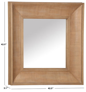 Safavieh Kaya Square Wood Mirror - Elegant Home Decor Piece To Enhance Your Space With Timeless Design Natural 1% Metal,23% Mirror,37% Cork Veneer,39% Manufactured Wood Cmi4007a