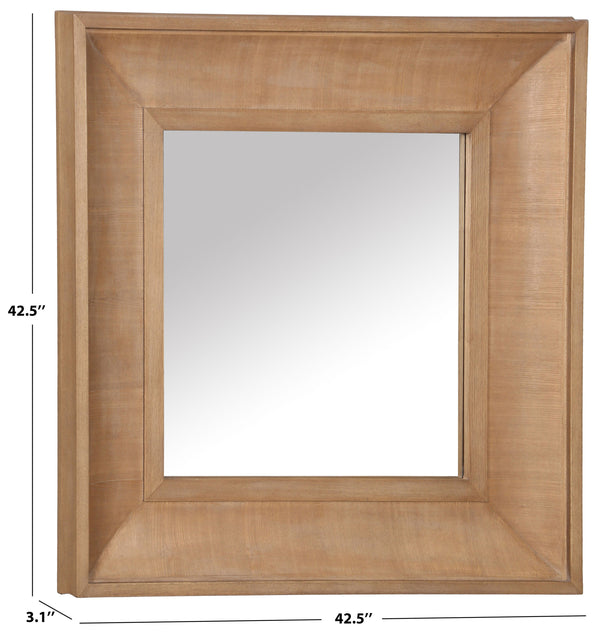 Safavieh Kaya Square Wood Mirror - Elegant Home Decor Piece To Enhance Your Space With Timeless Design Natural 1% Metal,23% Mirror,37% Cork Veneer,39% Manufactured Wood Cmi4007a