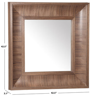 Safavieh Kaya Square Wood Mirror - Elegant Home Decor Piece To Enhance Your Space With Timeless Design Walnut 1% Metal,23% Mirror,37% Cork Veneer,39% Manufactured Wood Cmi4007b