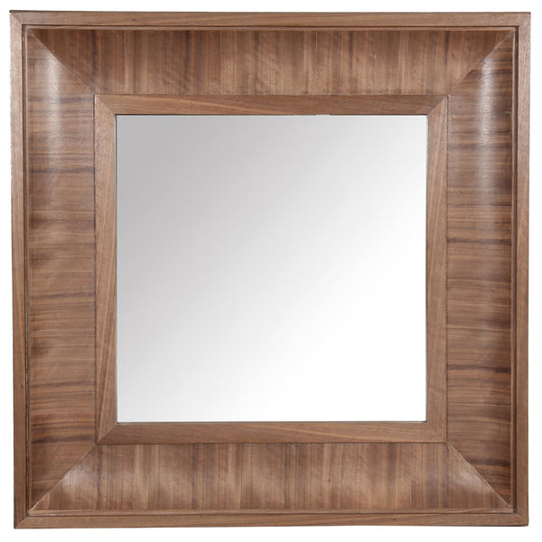 Safavieh Kaya Square Wood Mirror - Elegant Home Decor Piece To Enhance Your Space With Timeless Design Walnut 1% Metal,23% Mirror,37% Cork Veneer,39% Manufactured Wood Cmi4007b