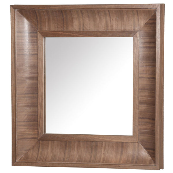 Safavieh Kaya Square Wood Mirror - Elegant Home Decor Piece To Enhance Your Space With Timeless Design Walnut 1% Metal,23% Mirror,37% Cork Veneer,39% Manufactured Wood Cmi4007b
