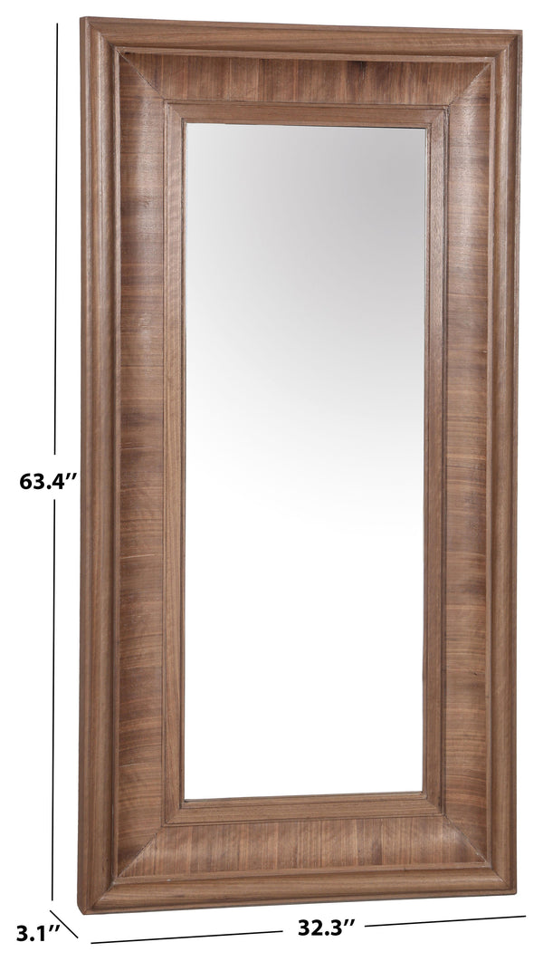 Safavieh Kaya Rectangle Wood Mirror - Elegant Design To Enhance Light And Space In Any Room Décor Walnut 1% Metal,22% Mirror,34% Cork Veneer,43% Manufactued Wood Cmi4008b
