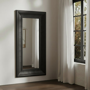Safavieh KAYA Rectangle Wood Mirror - Elevate Your Space with a Sleek, Minimalist Design for Modern Interiors Black CMI4008C