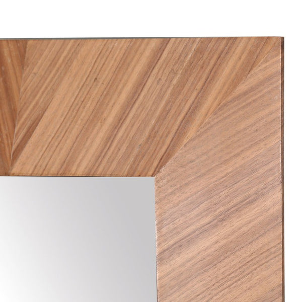 Safavieh Lacarlo Tall Rectangular Wood Mirror with Warm Walnut Finish for Bedroom or Entryway CMI4009B