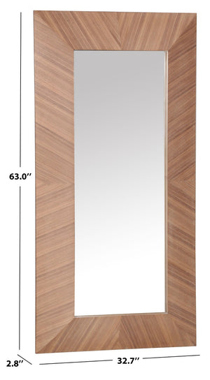 Safavieh Lacarlo Tall Rectangular Wood Mirror with Warm Walnut Finish for Bedroom or Entryway CMI4009B