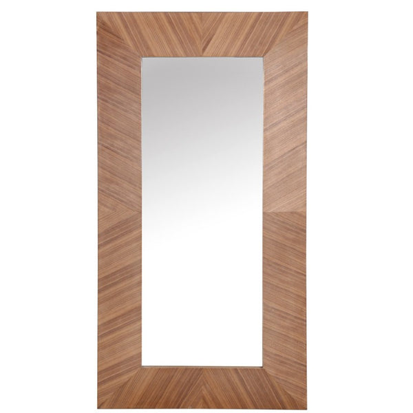 Safavieh Lacarlo Tall Rectangular Wood Mirror with Warm Walnut Finish for Bedroom or Entryway CMI4009B