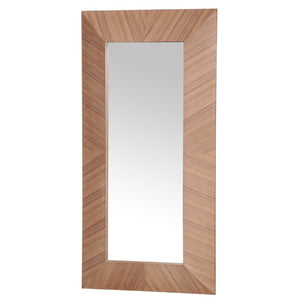 Safavieh Lacarlo Tall Rectangular Wood Mirror with Warm Walnut Finish for Bedroom or Entryway CMI4009B