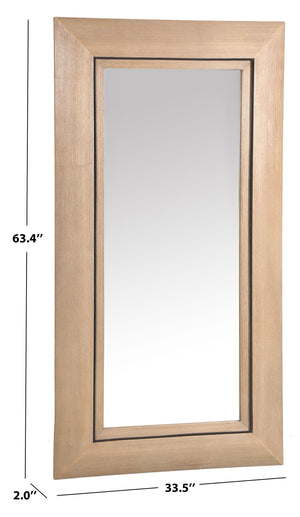 Safavieh Tenric Large Rectangle Wood Mirror - Natural Elegance For Stylish Home Décor & Versatile Design Natural 5% Metal,29% Mirror, 33% Cork Veneer,33% Manufactured Wood Cmi4012a