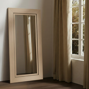 Safavieh TENRIC Large Rectangle Wood Mirror in Natural - Elegant Design, Perfect for Entryways & Living Spaces CMI4012A