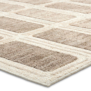 Jaipur Living Composure Deverell Cmp04 Powerloomed Machinemade 100% Polyester Geometric Geometric Indoor Rug Tan, Cream 100% Polyester Rug162288