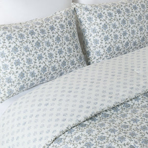 Safavieh Floral Block Print Cotton Comforter Set Reversible Garden Inspired Bedding for King Beds King/Cal King CMT2000A-K