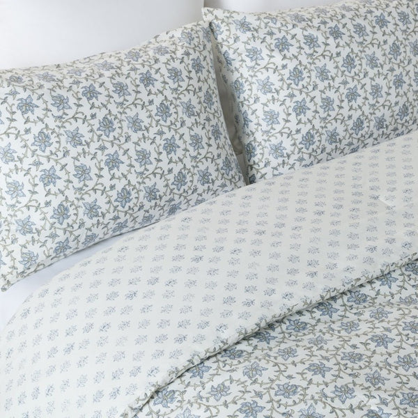 Safavieh Floral Block Print Cotton Comforter Set Reversible Garden Inspired Bedding for King Beds King/Cal King CMT2000A-K