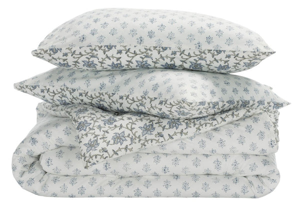 Safavieh Floral Block Print Cotton Comforter Set Reversible Garden Inspired Bedding for King Beds Queen/Full CMT2000A-Q
