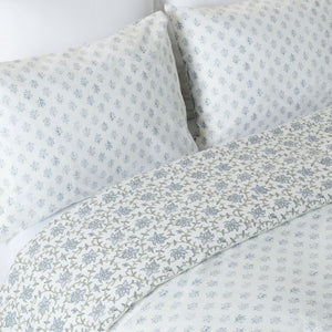 Safavieh Floral Block Print Cotton Comforter Set Reversible Garden Inspired Bedding for King Beds Queen/Full CMT2000A-Q