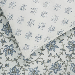 Safavieh Floral Block Print Cotton Comforter Set Reversible Garden Inspired Bedding for King Beds Queen/Full CMT2000A-Q