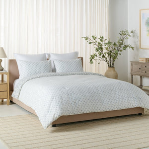 Safavieh Floral Block Print Cotton Comforter Set Reversible Garden Inspired Bedding for King Beds Queen/Full CMT2000A-Q