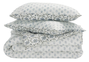 Safavieh Floral Block Print Cotton Comforter Set Reversible Garden Inspired Bedding for King Beds Queen/Full CMT2000A-Q