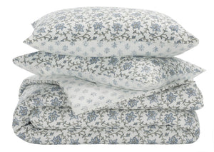 Safavieh Floral Block Print Cotton Comforter Set Reversible Garden Inspired Bedding for King Beds Queen/Full CMT2000A-Q