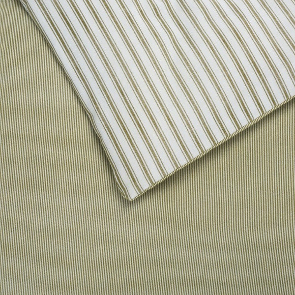 Safavieh Stripe Reversible Cotton Comforter Set Yarn Dyed Olive Tufted Breathable Bedding King/Cal King CMT2001C-K
