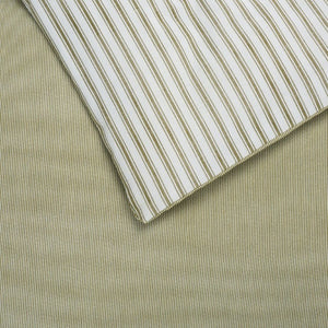 Safavieh Stripe Reversible Cotton Comforter Set Yarn Dyed Olive Tufted Breathable Bedding Queen/Full CMT2001C-Q
