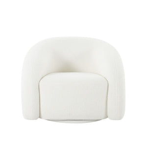 Pasargad Home Azzurro Swivel Chair - Luxurious Boucle Fabric, Modern Design, 360-degree Comfort Ivory Boucle Pzw-50046