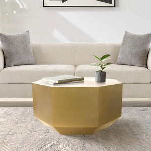 Pasargad Home Dorian Copper Finish Coffee Table - Modern Geometric Design For Chic Living Spaces Brass Iron Prr-021brs