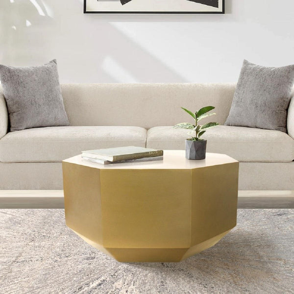 Pasargad Home Dorian Copper Finish Coffee Table - Modern Geometric Design For Chic Living Spaces Brass Iron Prr-021brs