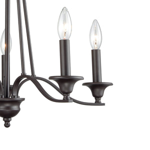 Thomas Lighting Farmington Five Light Chandelier Oil Rubbed Bronze Slim Arms Dining Room Fixture CN110521