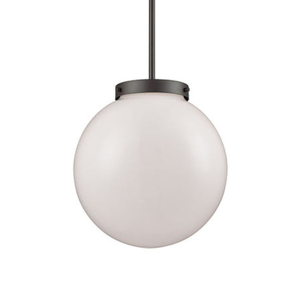 Thomas Lighting Beckett Globe Pendant Light Oil Rubbed Bronze Modern Fixture for Kitchen or Dining 12 inches White CN120041