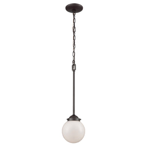 Thomas Lighting Beckett Globe Pendant Light Oil Rubbed Bronze Modern Fixture for Kitchen or Dining 6 inches White CN120151
