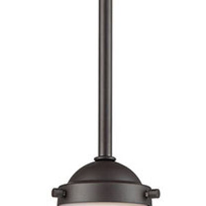 Thomas Lighting Beckett Globe Pendant Light Oil Rubbed Bronze Modern Fixture for Kitchen or Dining 6 inches White CN120151