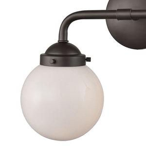 Thomas Lighting Beckett Globe Wall Sconce Oil Rubbed Bronze Clear Glass Ambient Bathroom Light 2-Light Vanity - B CN120211