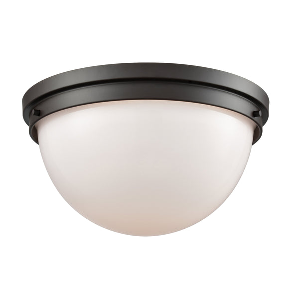 Thomas Lighting Beckett Two Globe Flush Mount Light Oil Rubbed Bronze Frame for Hallways and Bedrooms CN120231