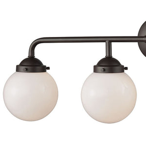 Thomas Lighting Beckett Globe Wall Sconce Oil Rubbed Bronze Clear Glass Ambient Bathroom Light 4-Light Vanity - A CN120411