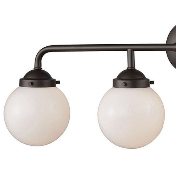 Thomas Lighting Beckett Globe Wall Sconce Oil Rubbed Bronze Clear Glass Ambient Bathroom Light 4-Light Vanity - A CN120411