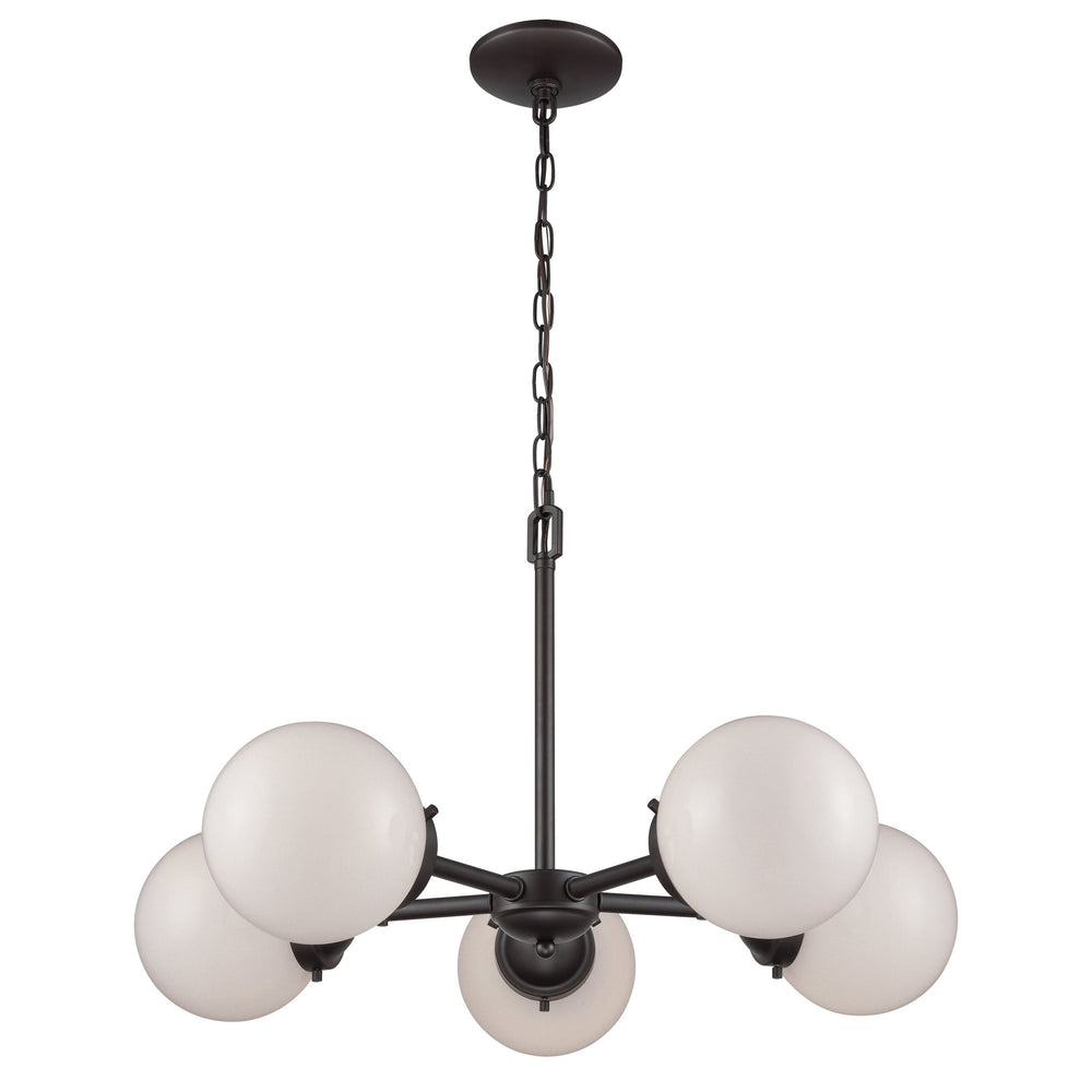 Thomas Lighting Beckett Five Globe Chandelier Oil Rubbed Bronze Frame for Modern Dining Spaces CN120521